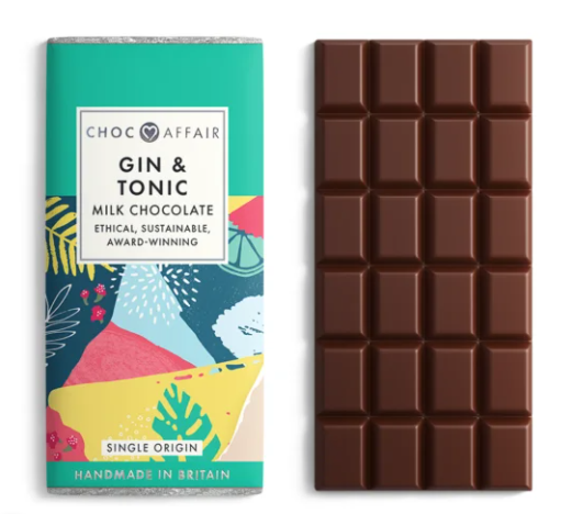 Choc Affair Gin & Tonic Milk Chocolate Bar 90g