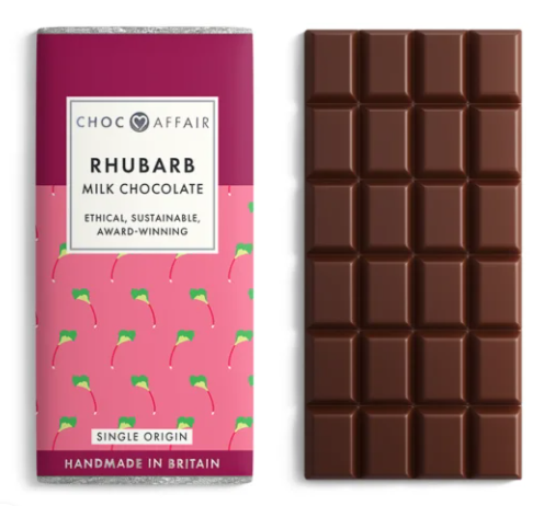 Choc Affair Rhubarb Milk Chocolate Bar 90g